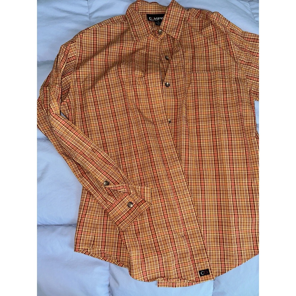 Ellen Tracy Company Size 6  plaid Button Down Shirt-Pocket Business Classic VTG